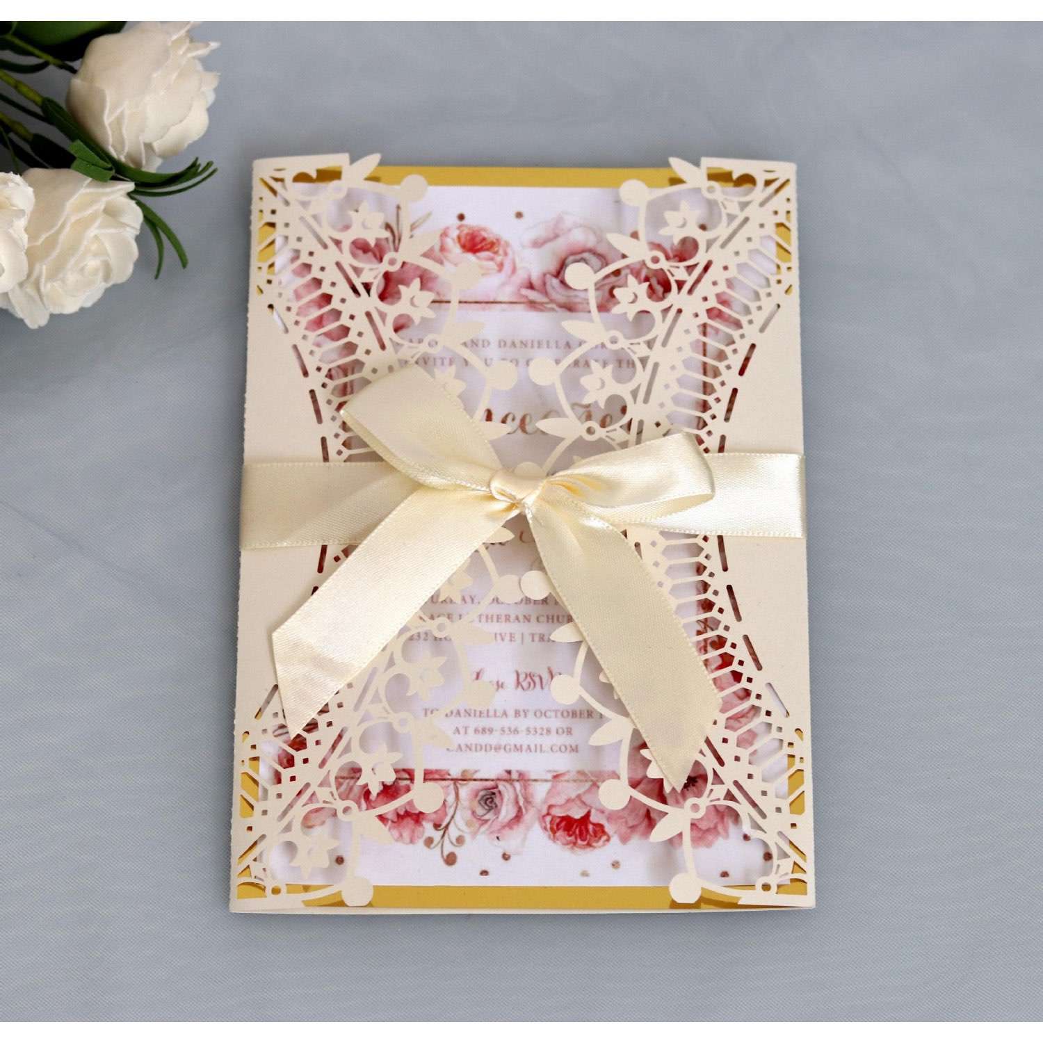 Invitation Card Wedding Decoration Greeting Card Laser Cut Crown Pattern
